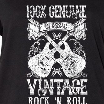 Classic Vintage Rock 'N Roll Funny Music Guitars Gift Women's V-Neck Plus Size T-Shirt