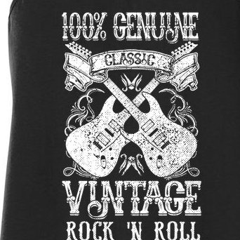 Classic Vintage Rock 'N Roll Funny Music Guitars Gift Women's Racerback Tank