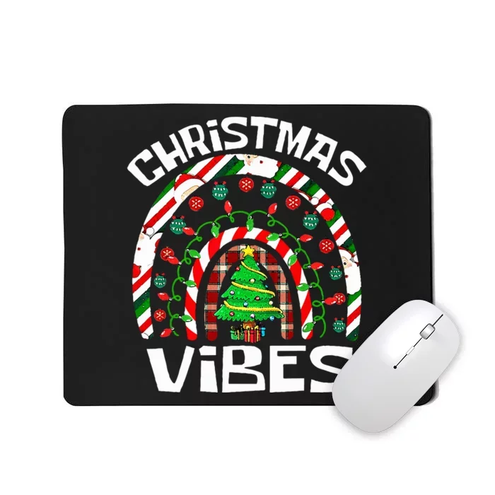 CHRISTMAS VIBES Rainbow Funny Xmas Pajama Mousepad