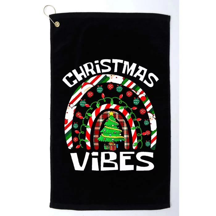 CHRISTMAS VIBES Rainbow Funny Xmas Pajama Platinum Collection Golf Towel