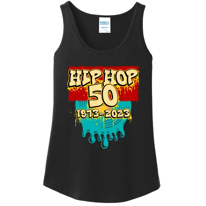 Celebration Vinyl Retro 50 Years Of Hip Hop 50th Anniversary Gift Ladies Essential Tank