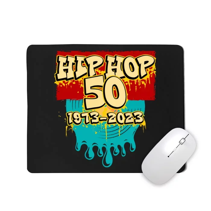 Celebration Vinyl Retro 50 Years Of Hip Hop 50th Anniversary Gift Mousepad