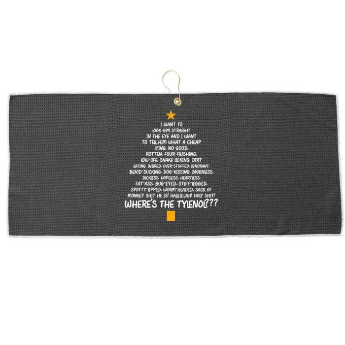 Christmas Vacation Rant Christmas Tree Large Microfiber Waffle Golf Towel