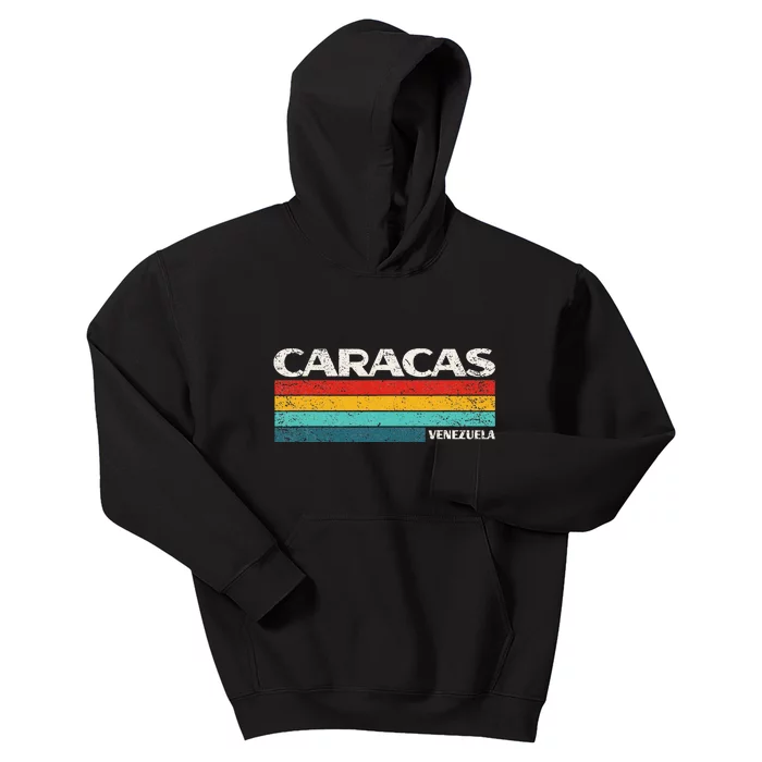 Caracas Venezuela Retro Love 70s Vintage Graphic Kids Hoodie