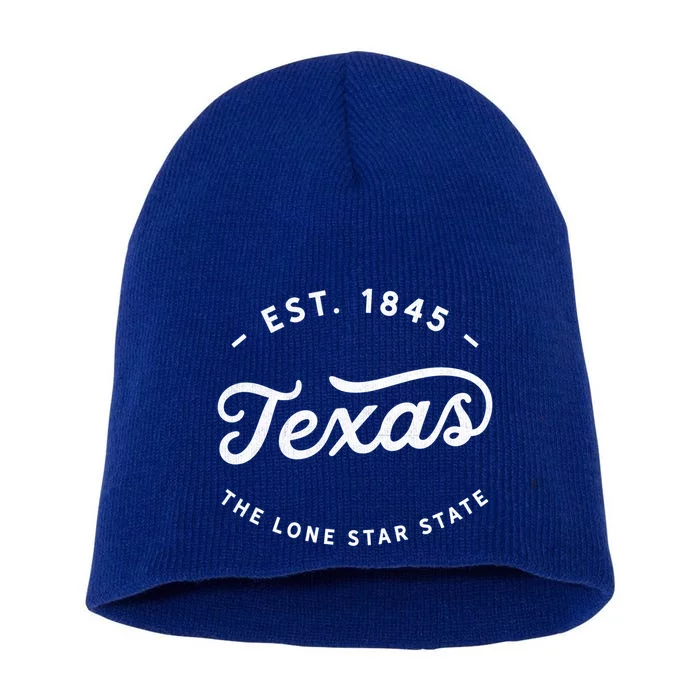 Classic Vintage Retro Texas 1845 Lone Star Gift Short Acrylic Beanie