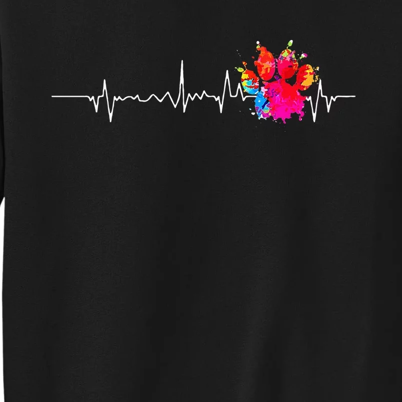 Cute Veterinarian Rainbow Paw Print Heartbeat Vet Tech Sweatshirt