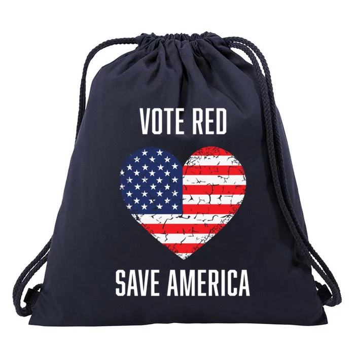 Conservative Vote Red Save America Republican Politics Gift Drawstring Bag