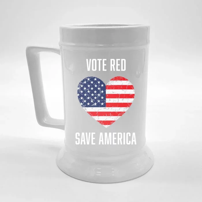 Conservative Vote Red Save America Republican Politics Gift Front & Back Beer Stein