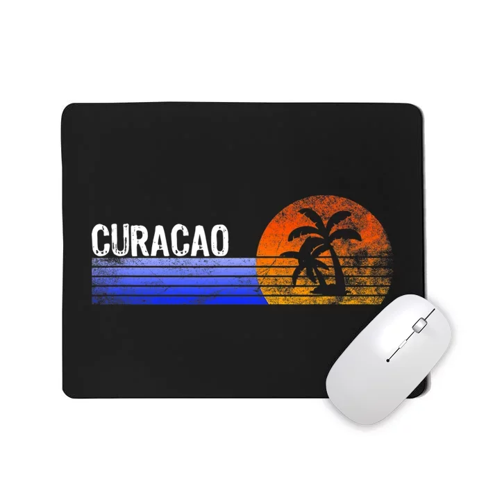 Curacao Vacation Retro Souvenir Sunset Vintage Trip Curacao Mousepad