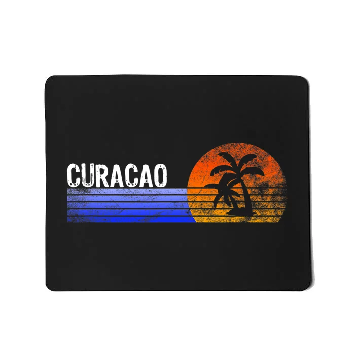 Curacao Vacation Retro Souvenir Sunset Vintage Trip Curacao Mousepad