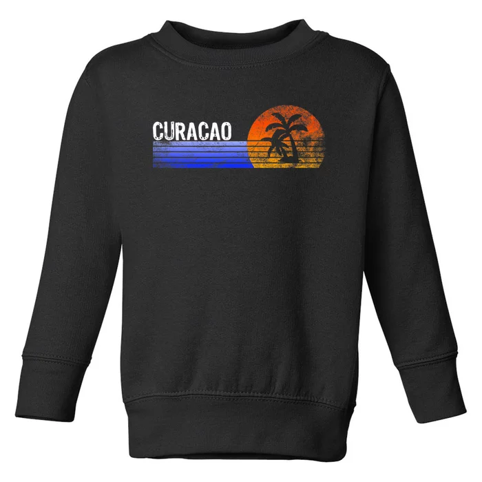 Curacao Vacation Retro Souvenir Sunset Vintage Trip Curacao Toddler Sweatshirt