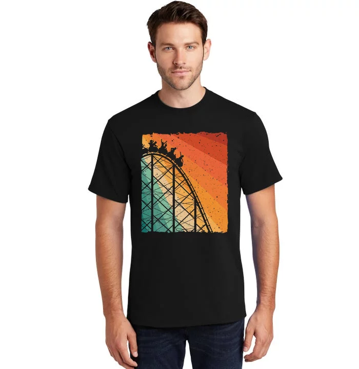 Cute Vintage Roller Coaster Design Amusement Park Tall T-Shirt