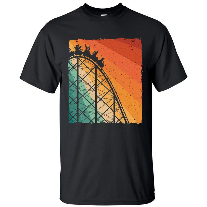 Cute Vintage Roller Coaster Design Amusement Park Tall T-Shirt