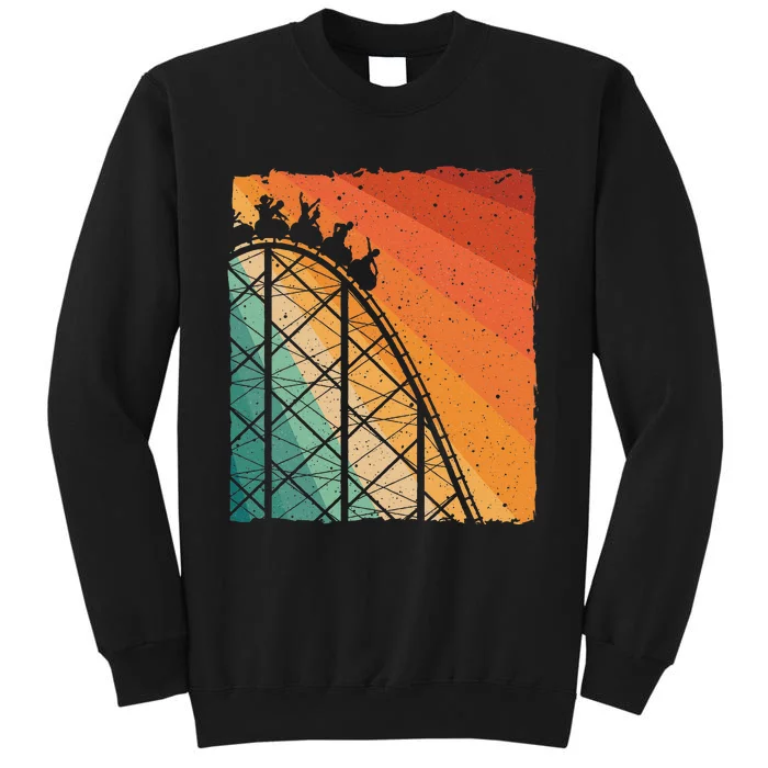 Cute Vintage Roller Coaster Design Amusement Park Tall Sweatshirt