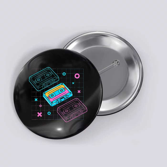 Cassettes Vaporwave Retrowave Synthwave Retro Vintage Button