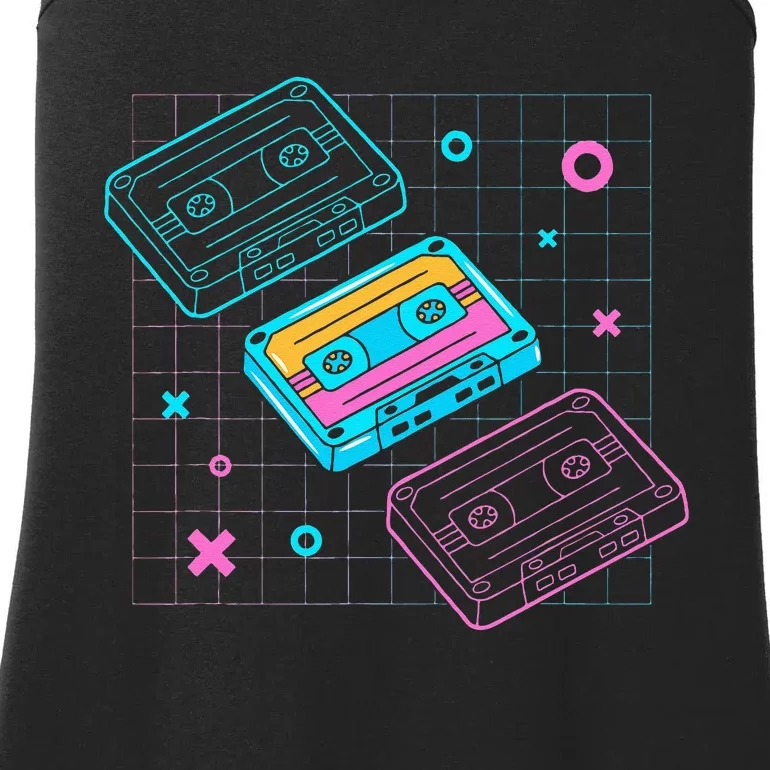 Cassettes Vaporwave Retrowave Synthwave Retro Vintage Ladies Essential Tank