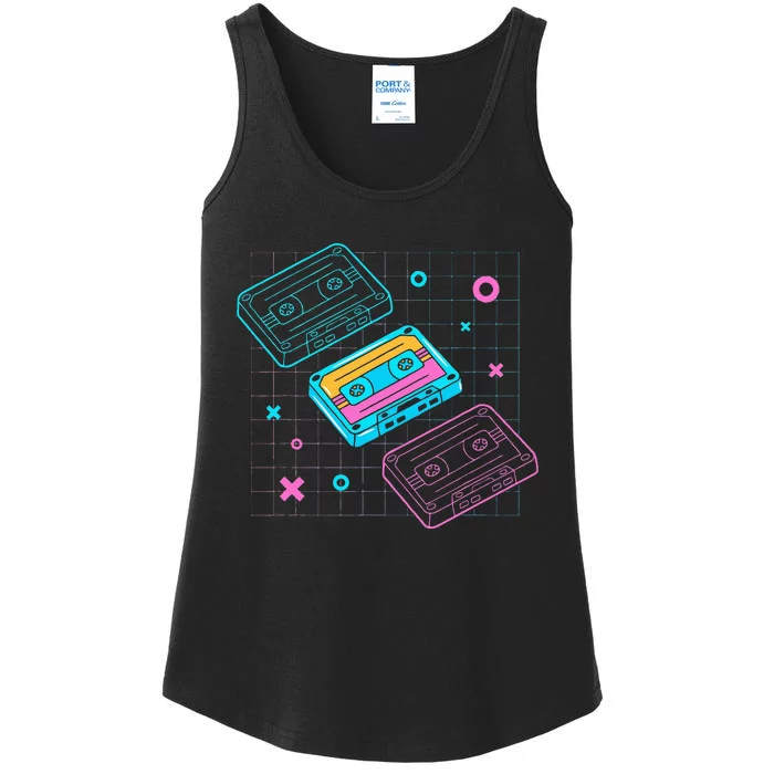 Cassettes Vaporwave Retrowave Synthwave Retro Vintage Ladies Essential Tank