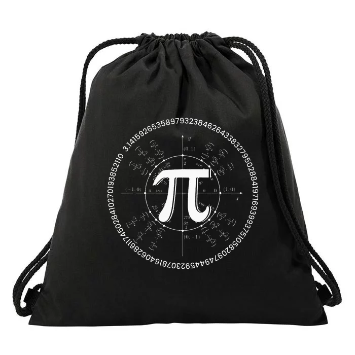 Cool Vintage Retro Pi 3.14 Mathematics Teacher Bday Drawstring Bag