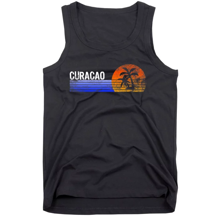 Curacao Vacation Retro Souvenir Sunset Vintage Trip Curacao Tank Top