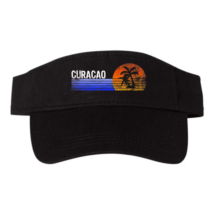 Curacao Vacation Retro Souvenir Sunset Vintage Trip Curacao Valucap Bio-Washed Visor