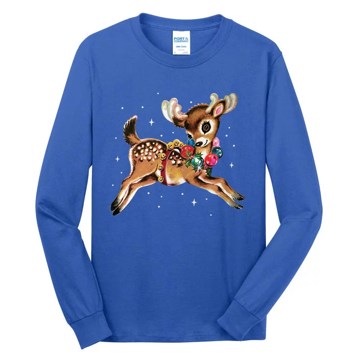 Christmas Vintage Reindeer Gift Tall Long Sleeve T-Shirt