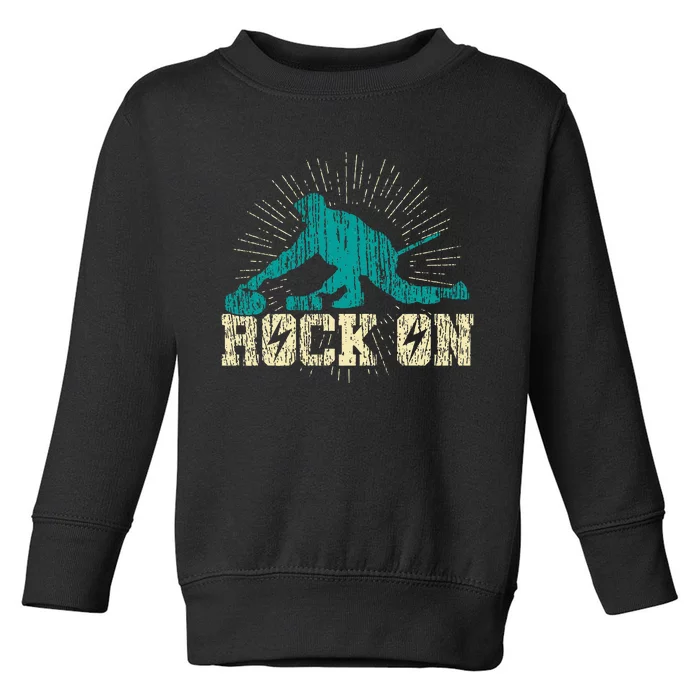 Curling Vintage Rock On Funny Winter Sports Fan Toddler Sweatshirt