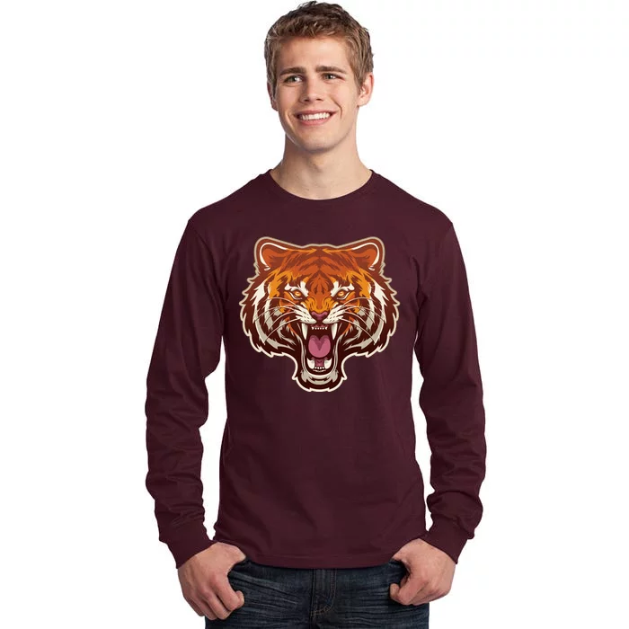 Cool Vintage Roaring Growling Bengal Tiger Tall Long Sleeve T-Shirt