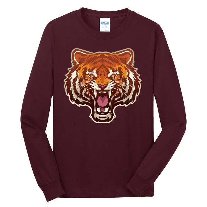 Cool Vintage Roaring Growling Bengal Tiger Tall Long Sleeve T-Shirt