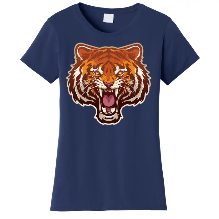 Cool Vintage Roaring Growling Bengal Tiger Women's T-Shirt