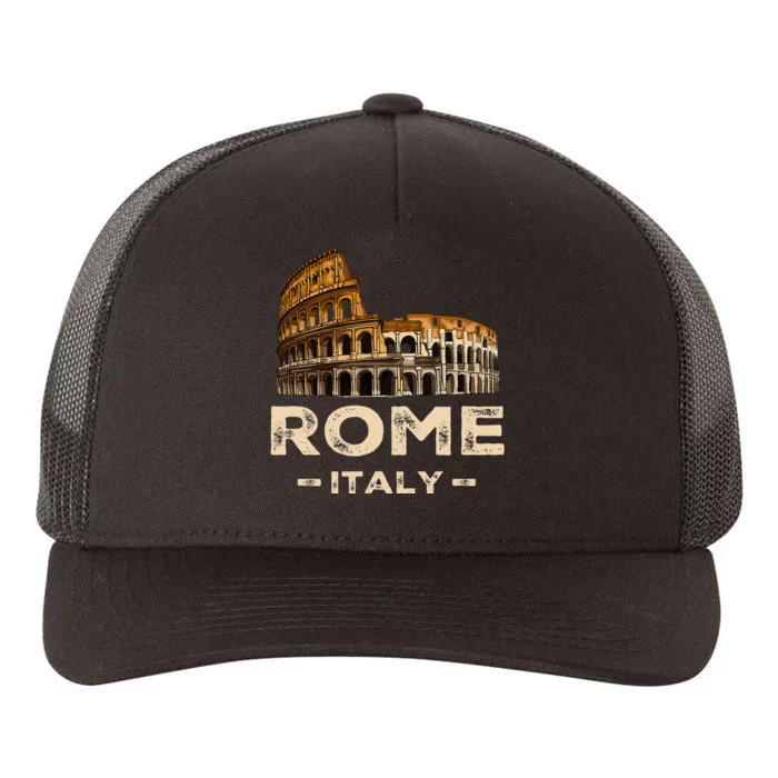 Cool Vintage Roma Italia Colosseum Souvenirs Rome Italy Yupoong Adult 5-Panel Trucker Hat