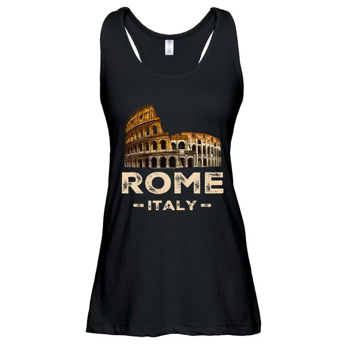 Cool Vintage Roma Italia Colosseum Souvenirs Rome Italy Ladies Essential Flowy Tank