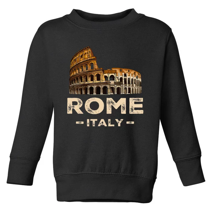 Cool Vintage Roma Italia Colosseum Souvenirs Rome Italy Toddler Sweatshirt