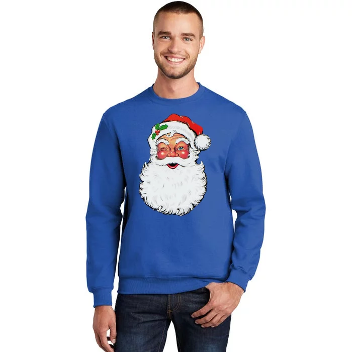 Cool Vintage Retro Christmas Santa Claus Face Funny Gift Sweatshirt