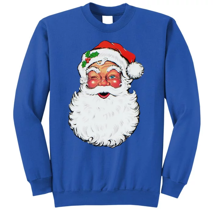 Cool Vintage Retro Christmas Santa Claus Face Funny Gift Sweatshirt