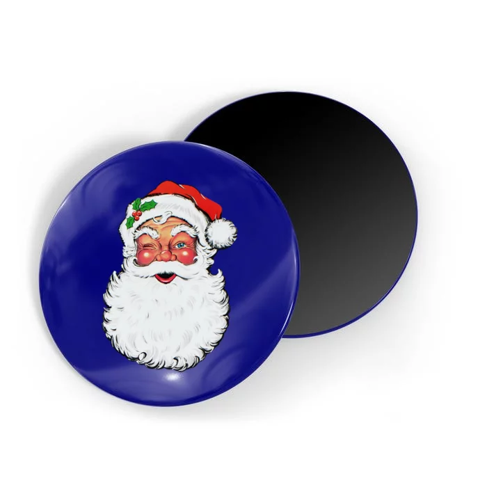 Cool Vintage Retro Christmas Santa Claus Face Funny Gift Magnet