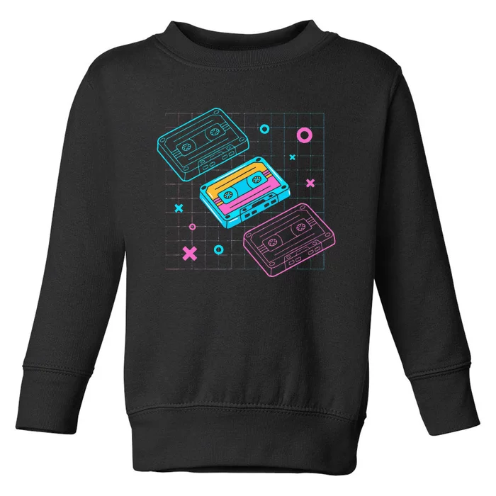 Cassettes Vaporwave Retrowave Synthwave Retro Vintage Toddler Sweatshirt