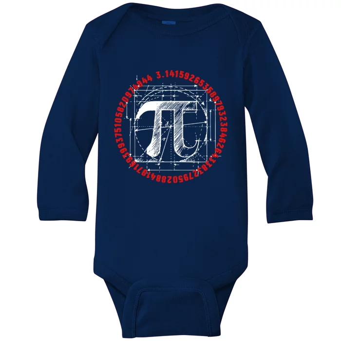 Cool Vintage Retro Pi 3 14 Mathmeaningful Giftematics Birthmeaningful Giftday Fu Baby Long Sleeve Bodysuit