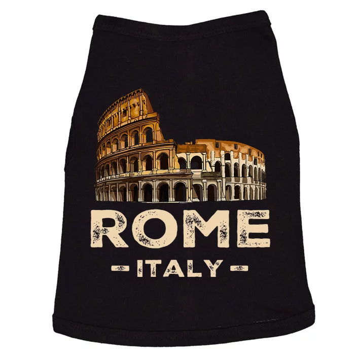 Cool Vintage Roma Italia Colosseum Souvenirs Rome Italy Doggie Tank