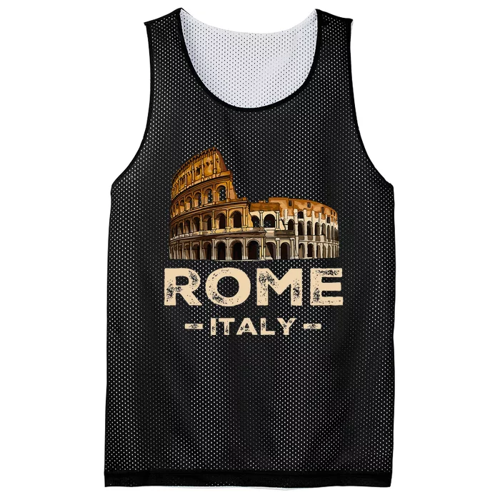 Cool Vintage Roma Italia Colosseum Souvenirs Rome Italy Mesh Reversible Basketball Jersey Tank