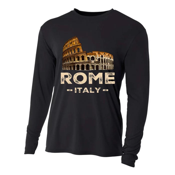 Cool Vintage Roma Italia Colosseum Souvenirs Rome Italy Cooling Performance Long Sleeve Crew