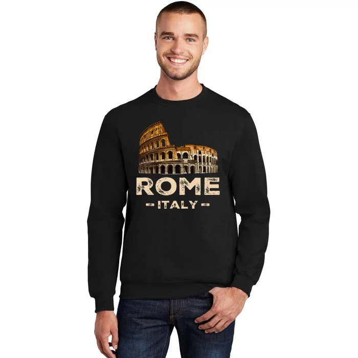 Cool Vintage Roma Italia Colosseum Souvenirs Rome Italy Tall Sweatshirt