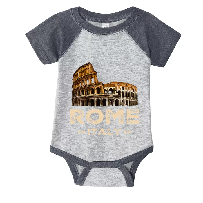 Cool Vintage Roma Italia Colosseum Souvenirs Rome Italy Infant Baby Jersey Bodysuit