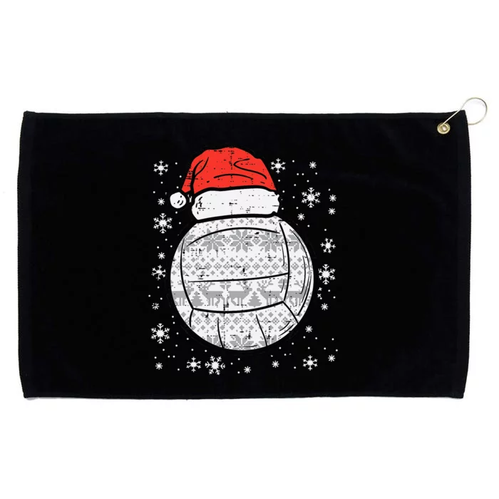 Christmas Volleyball Santa Xmas Sports Grommeted Golf Towel