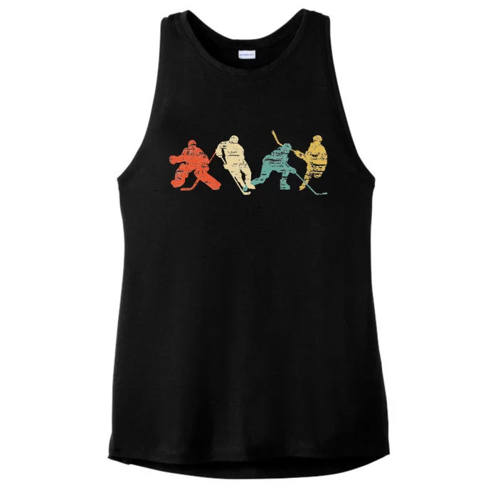 Classic Vintage Style Ice Hockey Ladies Tri-Blend Wicking Tank