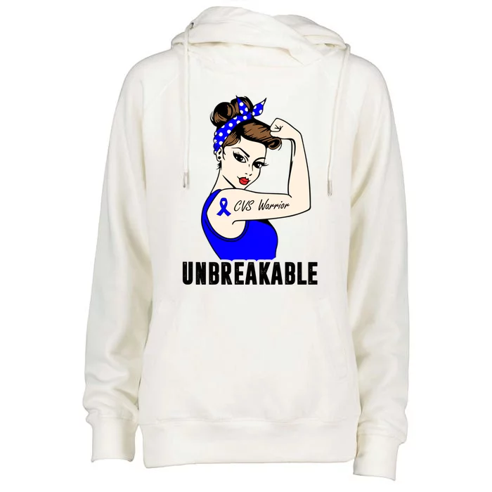 Cyclic Vomiting Syndrome Warrior Unbreakable Strong Cute Gift Womens Funnel Neck Pullover Hood