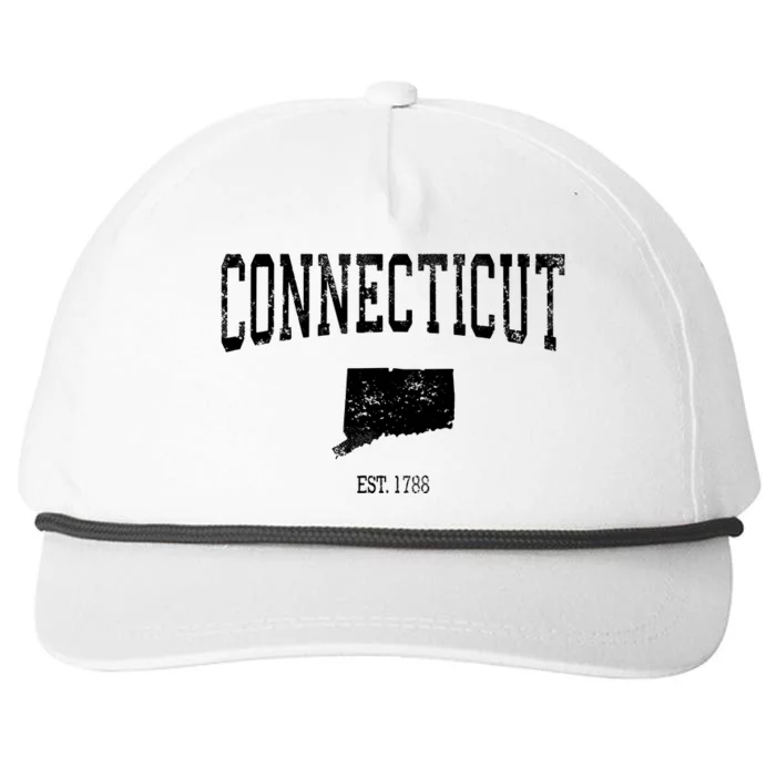 Connecticut Vintage Sports Design Ct Snapback Five-Panel Rope Hat