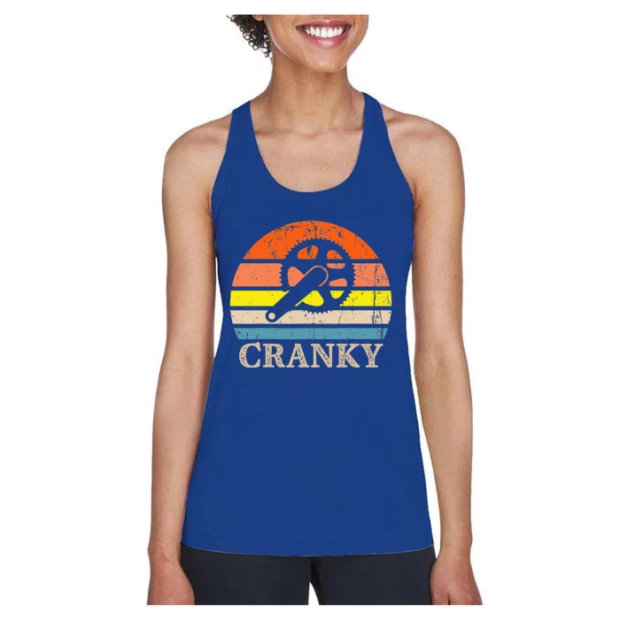 Cranky Vintage Sun Bicycle Lovers Cycling Bike Women's Racerback Tank