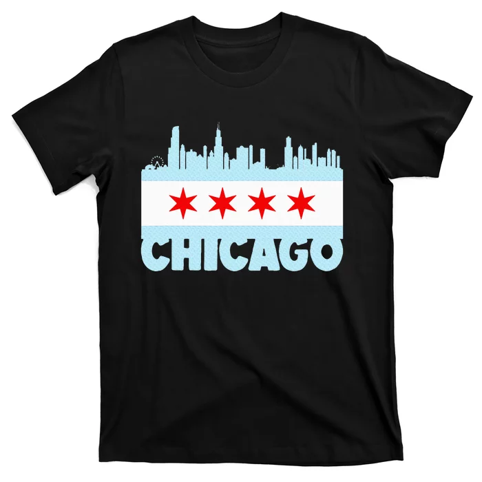 Chicago Vintage Skyline Patriotic Illinois T-Shirt