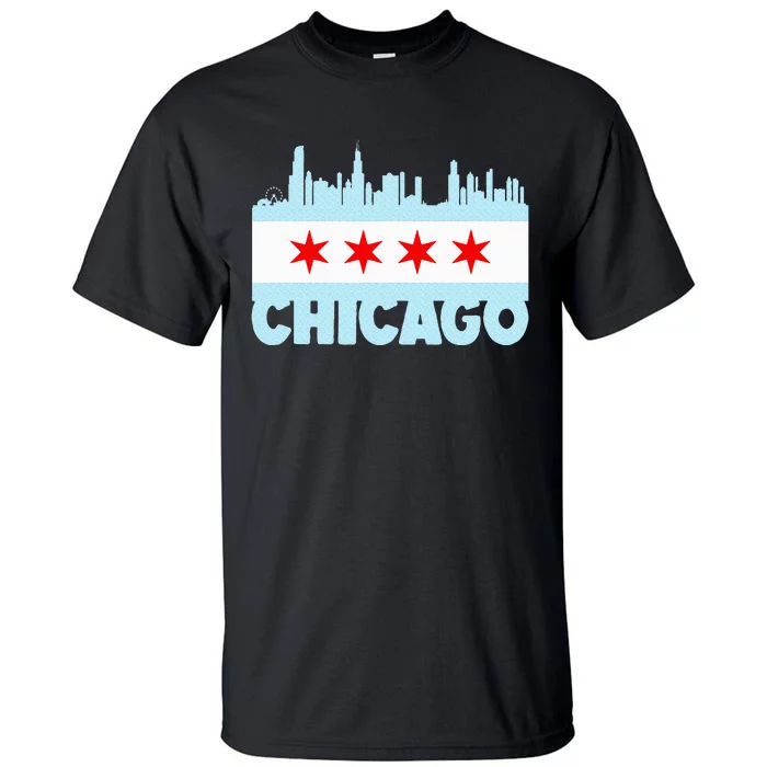 Chicago Vintage Skyline Patriotic Illinois Tall T-Shirt