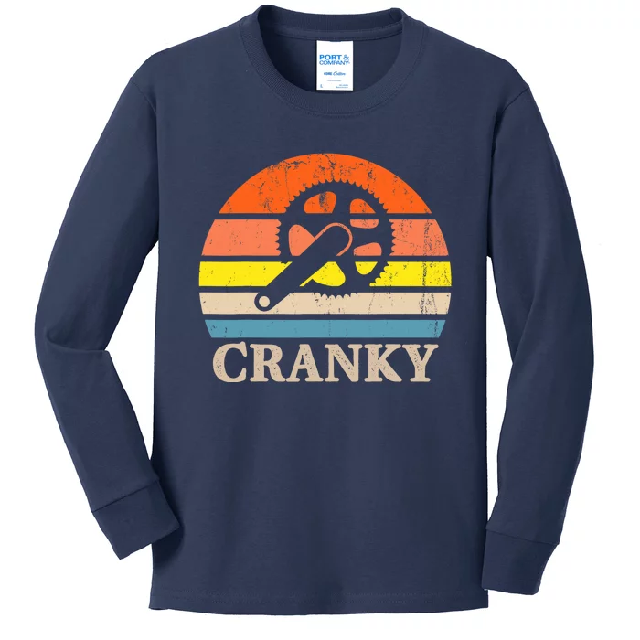 Cranky Vintage Sun Bicycle Lovers Cycling Bike Kids Long Sleeve Shirt